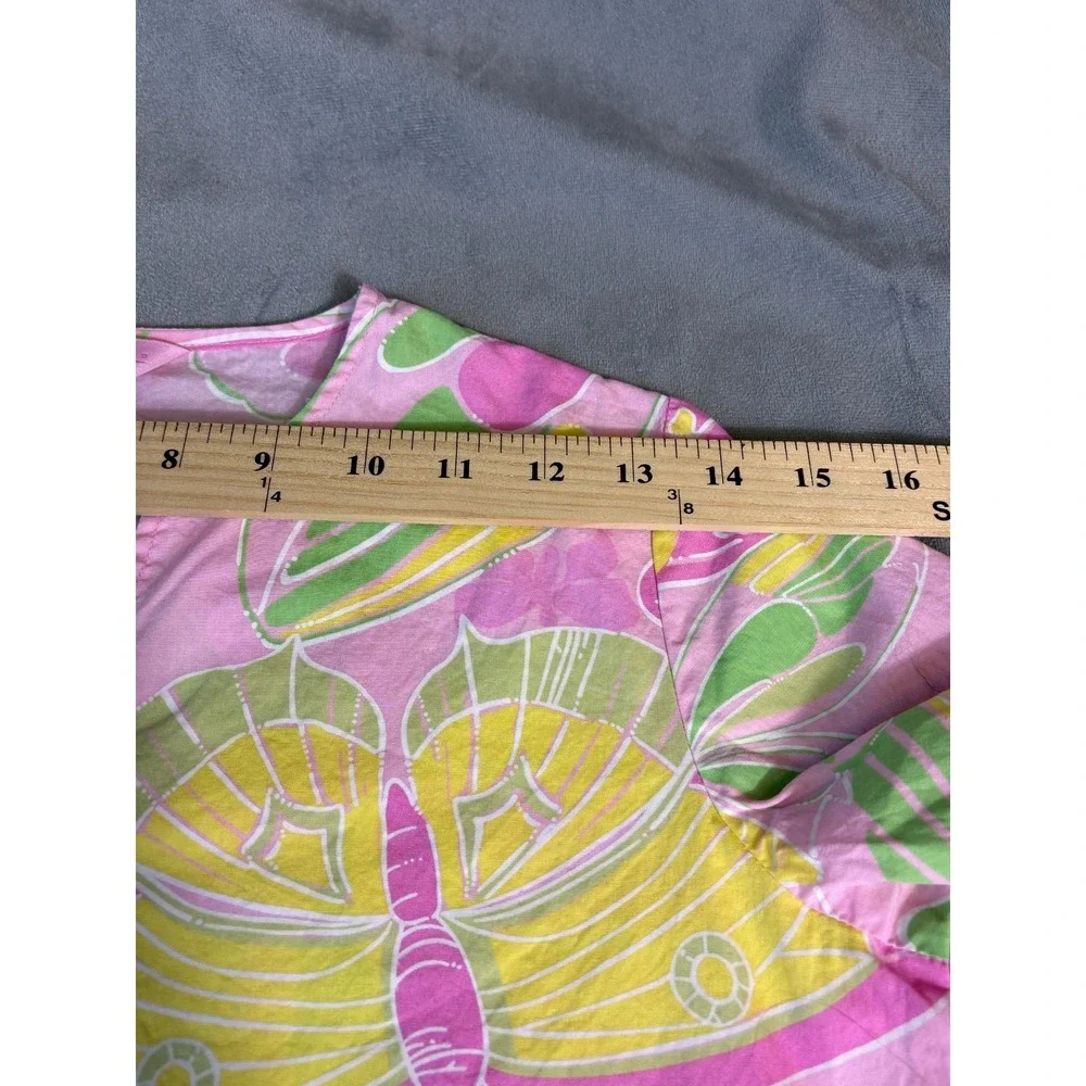 Lilly‎ Pulitzer Girls Butterfly Pink Tunic Dress 100% Cotton Beach Pool Preppy L